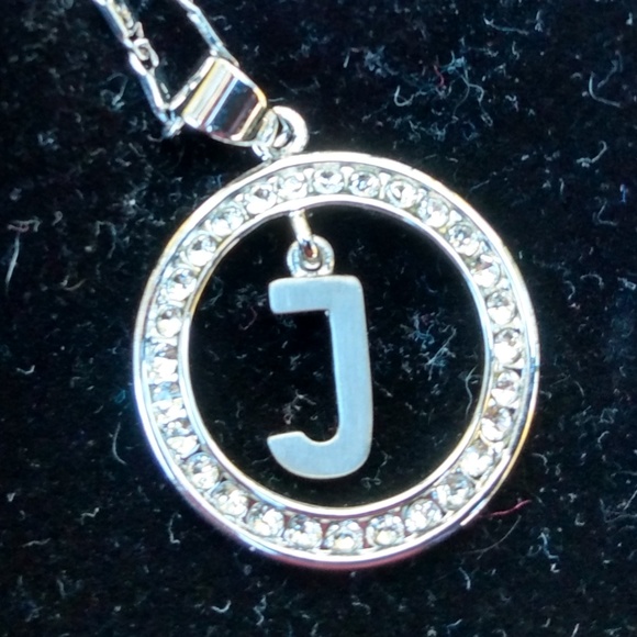 Jewelry - "J" Silver and Crystal Necklace